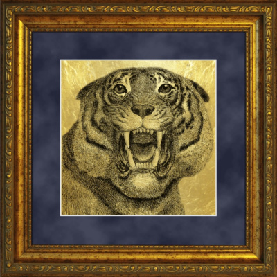 Картина на сусальном золоте «Тигр»
