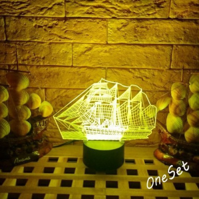 3D ночник Корабль - Парусник 3D ночник Корабль - Парусник
