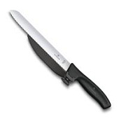 Нож Victorinox с упором для отрезания равномерных ломтиков, черный Нож Victorinox с упором для отрезания равномерных ломтиков, черный