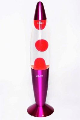 Лава лампа Amperia Rocket Розовая/Прозрачная (35см), AMP-R010