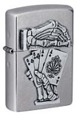 Зажигалка ZIPPO Dead Mans Hand с покрытием Street Chrome, латунь/сталь, серебристая, 38x13x57 мм Зажигалка ZIPPO Dead Mans Hand с покрытием Street Chrome, латунь/сталь, серебристая, 38x13x57 мм