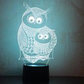 3D ночник Сова с совенком 3D ночник Сова с совенком