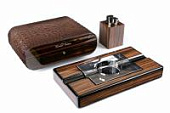 Набор сигарных аксессуаров Gentili, SET-SV10-Croco-Brown Набор сигарных аксессуаров Gentili, SET-SV10-Croco-Brown