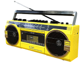Ретро-магнитофон EL-149BT "Ghettoblaster", желтый Ретро-магнитофон EL-149BT "Ghettoblaster", желтый