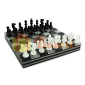 Шахматы из камня Scali, мрамор черный/белый, 14156NS