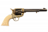 Макет. Револьвер Кольт кавалерийский CAL.45, 7½” (США, 1873 г.), латунь, рукоять под кость Макет. Револьвер Кольт кавалерийский CAL.45, 7½” (США, 1873 г.), латунь, рукоять под кость