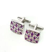 Запонки Cufflinks Inc. Квадрат с сиреневой эмалью, CF39 Запонки Cufflinks Inc. Квадрат с сиреневой эмалью, CF39