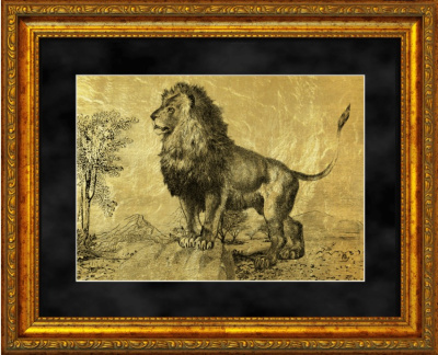 Картина на сусальном золоте «Царь Зверей»