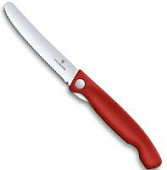 Нож Victorinox столовый, лезвие 11 см, серрейторная заточка, красный Нож Victorinox столовый, лезвие 11 см, серрейторная заточка, красный