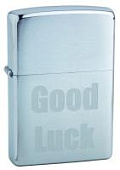 Зажигалка ZIPPO Good Luck, с покрытием Brushed Chrome, латунь/сталь, серебристая, матовая, 38x13x57 Зажигалка ZIPPO Good Luck, с покрытием Brushed Chrome, латунь/сталь, серебристая, матовая, 38x13x57
