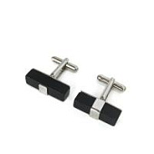 Запонки Cufflinks Inc. Черный прямоугольник под агат, CF52 Запонки Cufflinks Inc. Черный прямоугольник под агат, CF52