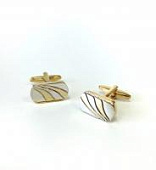 Запонки Cufflinks Inc. Прямоугольник золото с серебром CF53 Запонки Cufflinks Inc. Прямоугольник золото с серебром CF53