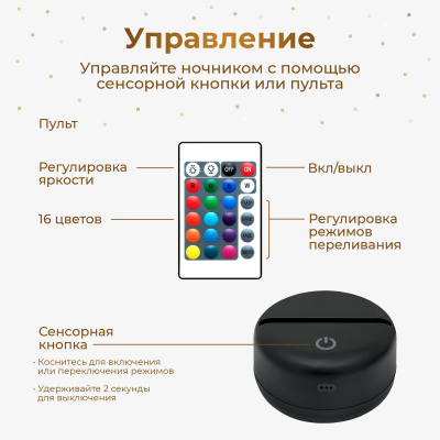 3D ночник Тигр 3D ночник Тигр