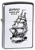 Зажигалка ZIPPO Boat-Zippo, с покрытием Satin Chrome™, латунь/сталь, серебристая, 38x13x57 мм Зажигалка ZIPPO Boat-Zippo, с покрытием Satin Chrome™, латунь/сталь, серебристая, 38x13x57 мм