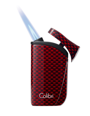 Зажигалка сигарная Colibri Falcon, красный карбон, LI310T7