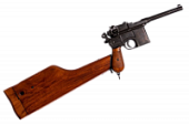 Макет. Пистолет Mauser C96 ("Маузер") с деревянной кобурой-прикладом (Германия, 1896 г.) Макет. Пистолет Mauser C96 ("Маузер") с деревянной кобурой-прикладом (Германия, 1896 г.)