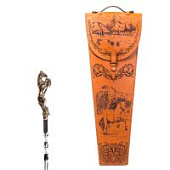 Шампура подарочные «Лошадь» 6шт. в колчане из натуральной кожи (гравировка), арт.374ЛО6-Г1 Шампура подарочные «Лошадь» 6шт. в колчане из натуральной кожи (гравировка), арт.374ЛО6-Г1