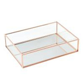 Лоток стеклянный LC Designs для хранения украшений арт.73869, розовое золото Лоток стеклянный LC Designs для хранения украшений арт.73869, розовое золото