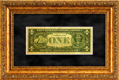Картина на сусальном золоте «Золотой доллар-один доллар США»