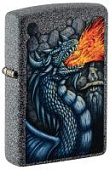 Зажигалка ZIPPO Fiery Dragon с покрытием Iron Stone, латунь/сталь, серая, матовая, 38x13x57 мм Зажигалка ZIPPO Fiery Dragon с покрытием Iron Stone, латунь/сталь, серая, матовая, 38x13x57 мм