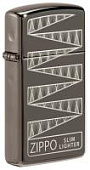 Зажигалка 65th Anniversary Zippo Slim® с покрытием Black Ice®, латунь/сталь, чёрная, 29x10x60 мм Зажигалка 65th Anniversary Zippo Slim® с покрытием Black Ice®, латунь/сталь, чёрная, 29x10x60 мм