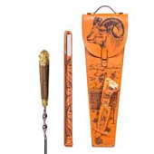 Шампура подарочные «Баран» 6шт. в колчане из натуральной кожи с ножом и мангалом (гравировка), арт.313КК6-Г Шампура подарочные «Баран» 6шт. в колчане из натуральной кожи с ножом и мангалом (гравировка), арт.313КК6-Г