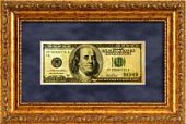 Картина на сусальном золоте «Сто долларов США» Картина на сусальном золоте «Сто долларов США»