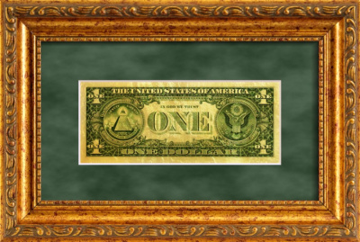 Картина на сусальном золоте «Золотой доллар-один доллар США»