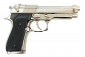 Макет. Пистолет Beretta 92 F.9 mm ("Беретта") (Италия, 1975 г.), никель Макет. Пистолет Beretta 92 F.9 mm ("Беретта") (Италия, 1975 г.), никель