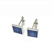Запонки Cufflinks Inc. Синий квадрат с ромашками, CF50 Запонки Cufflinks Inc. Синий квадрат с ромашками, CF50