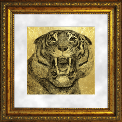 Картина на сусальном золоте «Тигр»