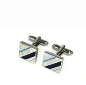Запонки Cufflinks Inc. Голубая и синяя полоски, CF55 Запонки Cufflinks Inc. Голубая и синяя полоски, CF55