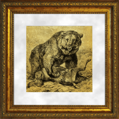Картина на сусальном золоте «Медведь»