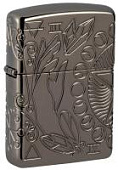 Зажигалка ZIPPO Armor® Wicca Design с покрытием Black Ice®, латунь/сталь, чёрная, 38x13x57 мм Зажигалка ZIPPO Armor® Wicca Design с покрытием Black Ice®, латунь/сталь, чёрная, 38x13x57 мм
