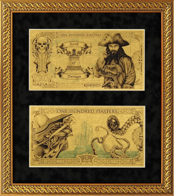 Картина на сусальном золоте «Пиратские пиастры»