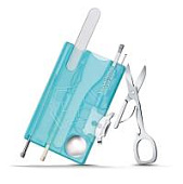 Швейцарская карточка VICTORINOX SwissCard Nailcare, 13 функций, полупрозрачная бирюзовая Швейцарская карточка VICTORINOX SwissCard Nailcare, 13 функций, полупрозрачная бирюзовая
