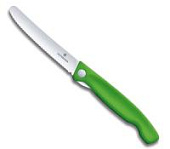 Нож Victorinox для очистки овощей, лезвие 11 см, серрейторная заточка, зеленый Нож Victorinox для очистки овощей, лезвие 11 см, серрейторная заточка, зеленый