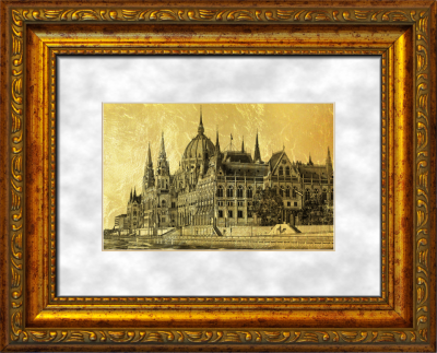 Картина на сусальном золоте «Будапешт, здание Парламента»