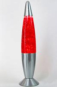 Лава-лампа 48см Красная/Блёстки (Глиттер)  Silver
