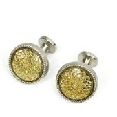 Запонки Cufflinks Inc. Серебряные круглые с золотой серединой CF66 Запонки Cufflinks Inc. Серебряные круглые с золотой серединой CF66