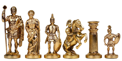 Шахматный набор "Греко-Романский Период" (28х28 см), доска коричневая с орнаментом