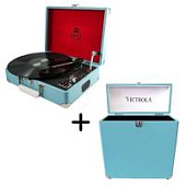 Комплект "Небесная музыка" патефон и кейс GPO (Attache + Victrola VSC-20-TRQ)