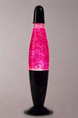 Лава лампа 33см Black Розовая/Блёстки (Глиттер)