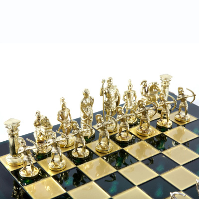 Шахматный набор "Античные войны" (28х28 см), доска зеленая 