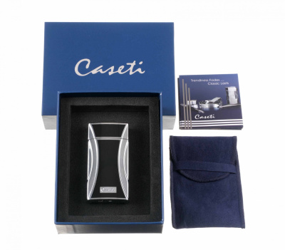 Зажигалка Caseti сигарная турбо, черная, с гильотиной, CA285-1