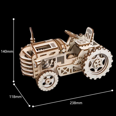 Механический деревянный конструктор Robotime - Трактор (Tractor)