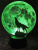 3D ночник Волк воет на луну
