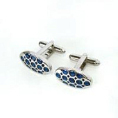 Запонки Cufflinks Inc. Элипс с синими кругами, CF49 Запонки Cufflinks Inc. Элипс с синими кругами, CF49