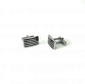 Запонки Cufflinks Inc. Черные полоски на стальном CF07 Запонки Cufflinks Inc. Черные полоски на стальном CF07