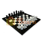 Шахматы из камня Scali, мрамор черный/белый, 14097NS